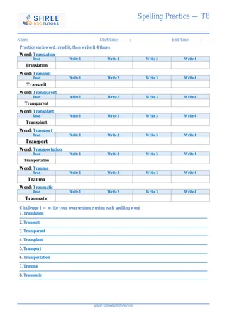 Spelling Practice T8