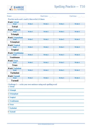 Spelling Practice T10