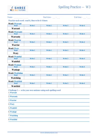 Spelling Practice W3