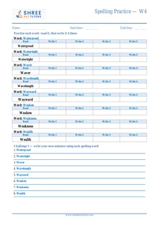 Spelling Practice W4