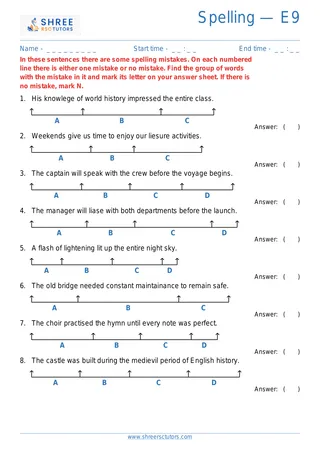 Spelling Error E9