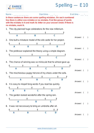 Spelling Error E10
