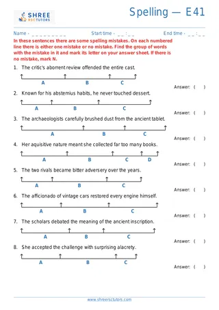 Spelling Error E41