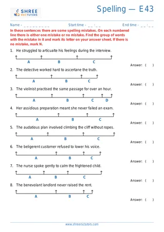 Spelling Error E43