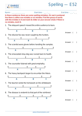Spelling Error E52