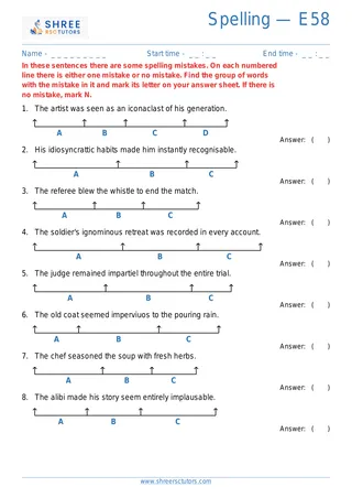 Spelling Error E58