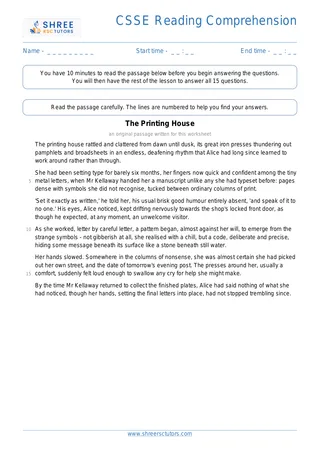 Csse Reading Comprehension Csse10