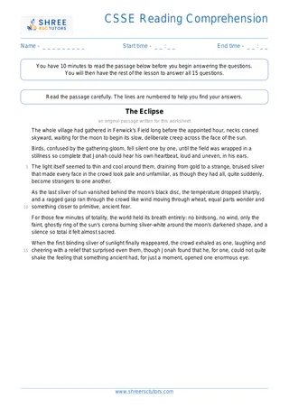 Csse Reading Comprehension Csse15