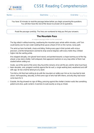 Csse Reading Comprehension Csse12