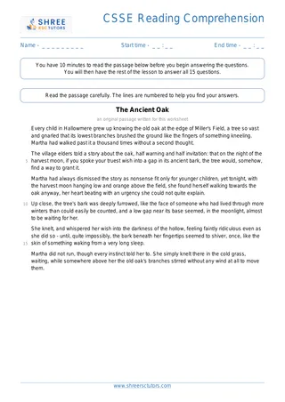 Csse Reading Comprehension Csse13