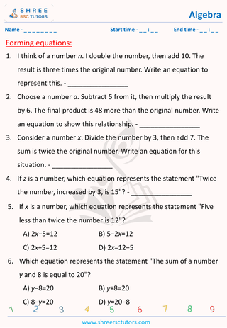 Forming Equations (2)