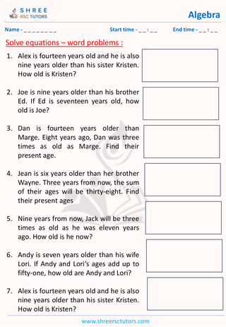 Solve Equations  Word Problem (1)