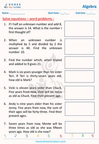 Solve Equations  Word Problem (4)
