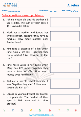 Solve Equations  Word Problem (2)