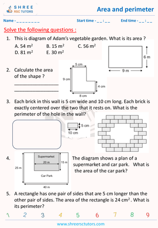 Area And Perimeter Of 11 Plus Math (5)