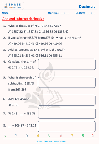 Add And Subtract Decimal 11 Plus Math (7)