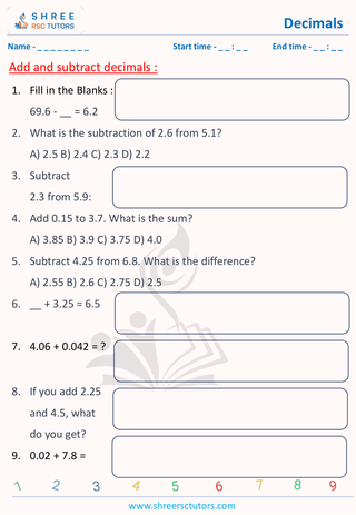 Add And Subtract Decimal 11 Plus Math (12)