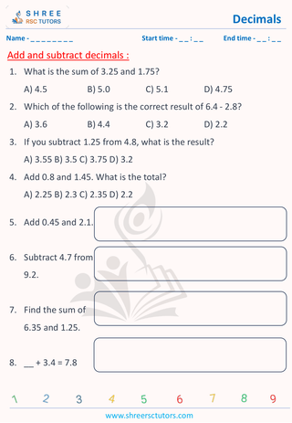 Add And Subtract Decimal 11 Plus Math (2)