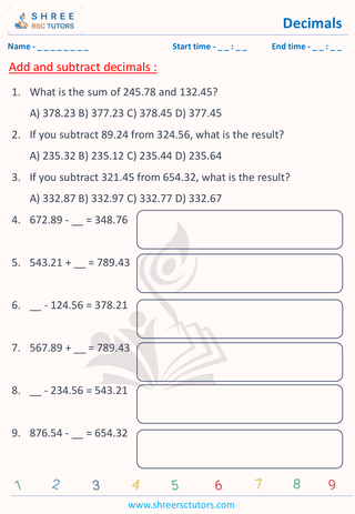 Add And Subtract Decimal 11 Plus Math (1)