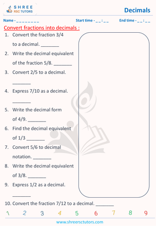 Convert Fractions Into Decimals (1)