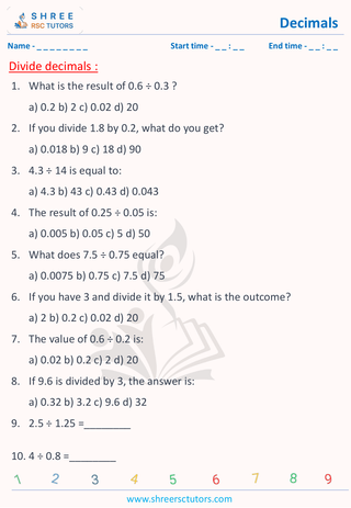 Divide Decimals (9)