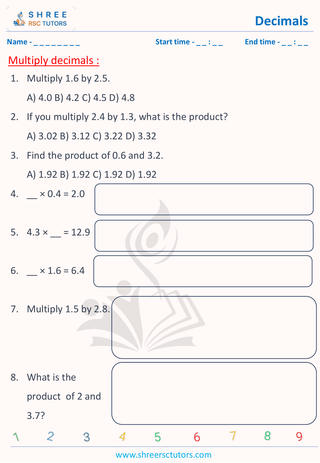 Multiply Decimal 11 Plus Math (4)