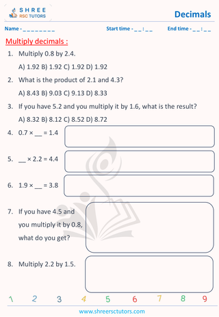 Multiply Decimal 11 Plus Math (5)