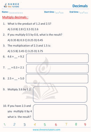 Multiply Decimal 11 Plus Math (2)