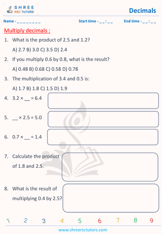 Multiply Decimal 11 Plus Math (1)