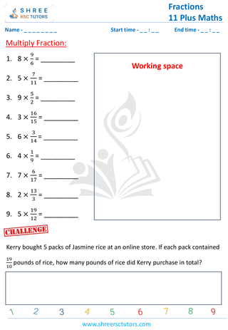 Multiply Whole Number By Fractions (4)