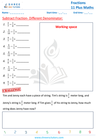 Subtract Different Denominator (2)