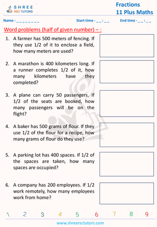Fraction Word Problems   Half Of Given Number (2)