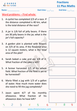 Fractions Word Problems   Finding Whole (1)