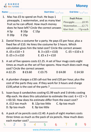 Calculate Money (1)