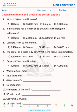 Convert Centimetre To Millimetre (3)