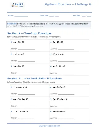 Shree Rsc Tutors Equations Challenge Sheet6