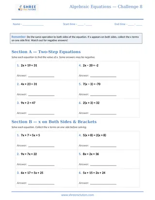 Shree Rsc Tutors Equations Challenge Sheet8