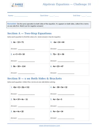 Shree Rsc Tutors Equations Challenge Sheet10