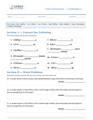Shree Rsc Tutors Unitconversion Challenge Sheet3 F