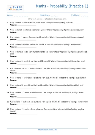 Maths Probability Drill1 Basicfraction