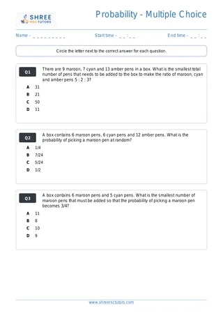 Maths Probability Mcq Set7