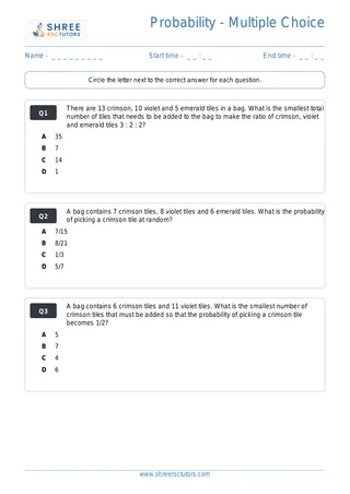 Maths Probability Mcq Set9