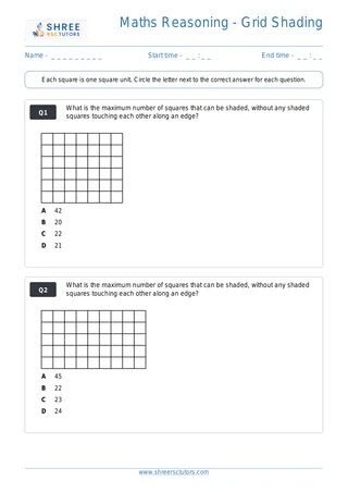 Maths Reasoning Gridshading Set3