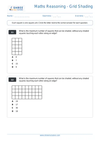 Maths Reasoning Gridshading Set6