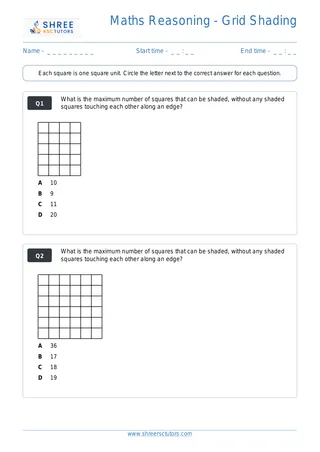 Maths Reasoning Gridshading Set8