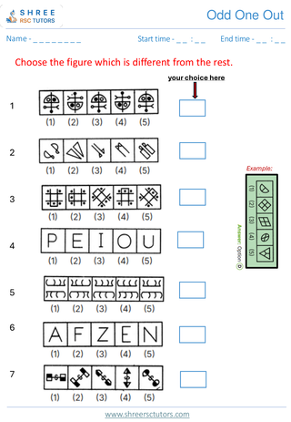 Odd One Out 11+ Non Verbal5