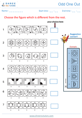 Odd One Out (Level 1)  11+ Non Verbal2