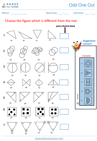 Odd One Out (Level 1)  11+ Non Verbal5
