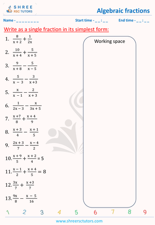 Algebraic Fractions  (3)