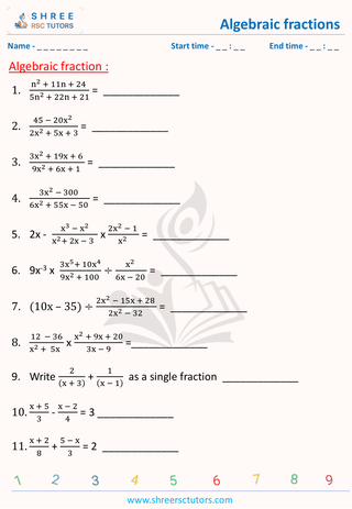 Algebraic Fractions  (2)